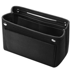 Felt Handbag Insert Organizer Purse Tote Shaper Bag in Bag Cosmetic Bag Handbag Purse Organizer (option: Black)