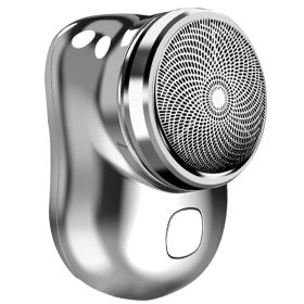 Electric Razor for Men Mini Shaver Portable Pocket Size Shaver USB Rechargeable Dry Usage for Home Travel Office (option: Silver)