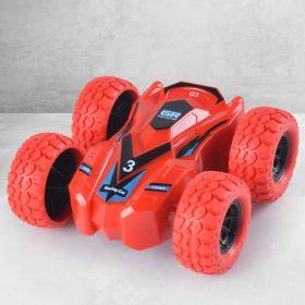 Toy Car Flip Children Inertia Double Sided Dump Truck Kids Toys For Boys (Color: Red)