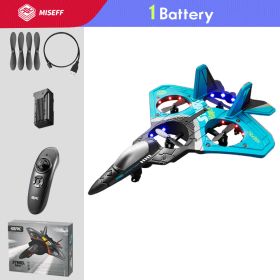 V17 RC Remote Control Airplane Drone 2.4G Gravity Sensing Remote Control Plane Glider Airplane EPP Foam Boy Toys Kids For Gift (Ships From: China, Color: Blue 1 Battery)
