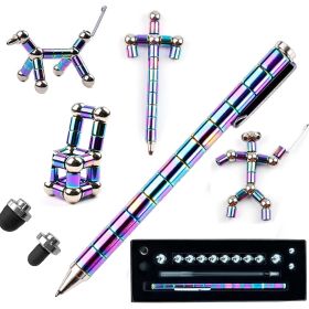 Fidget Pen; Decompression Magnetic Fidget Toy Pen ; Magnet Pen Fidget Toy Relieve Pressure Novel Toy Gift For Kids Or Friends! (Colours) (Color: Black)