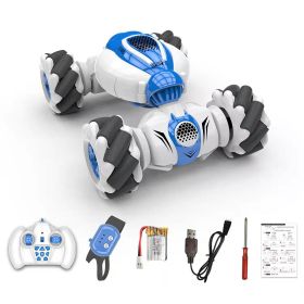Remote Control Car Toy; 360° Rotation Transform Gesture Induction Stunt Car; Rechargeable Reusable Hand Controlled 4WD Off-Road Drift Car With 220mA B (Color: Blue)