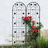 2 Pack Metal Garden Trellis 71" x 19.7" Rustproof Trellis for Climbing Plants Outdoor Flower Support Black