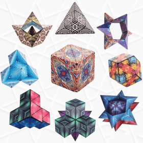 3D Changeable Magnetic Magic Cube For Kids Puzzle Cube Antistress Toy (Style: random 6 pcs)