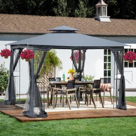 Upgrade Your Backyard Bliss with a transforming10x10 Outdoor Patio Gazebo (Color: Gray)