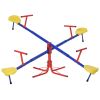 Outsunny Kids Seesaw Swivel Teeter Totter with 360° Spinning, 4 Seater Seesaw Outdoor Playground Equipment for Backyard