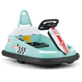 6V kids Ride-on Bumper Car with 360° Spinning and Dual Motors (Color: Green)