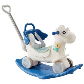 VEVOR 4 in 1 Rocking Horse for Toddlers 1-3 Years, Baby Rocking Horse with Detachable Balance Board, Push Handle and 4 Smooth Wheels (Default: Default)