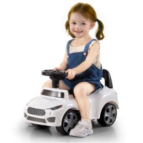 VEVOR Ride On Push Car for Toddlers, Ages 1-3, Ride Racer, Sit to Stand Toddler Ride On Toy (Color: White)