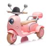 12V Two-seater Kids Ride On Electric Motorcycle,Three Wheels Kids toy with Slow Start,Multi-function player,USB,Bluetooth, light