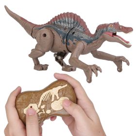 Remote Control Dinosaur Toys Jurassic Realistic RC Dinosaur Rechargeable T-Rex Walking Robot with 3D Eye Roaring Sounds Red Light Remote Control for 3 (Color: Beige)