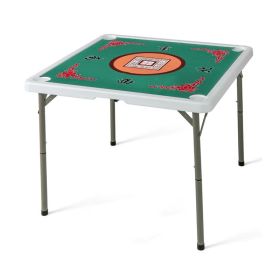 Folding Mahjong Table with Cup Holders for Game Room (Type: Game Table, Color: Light Green)