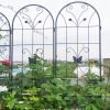 4 Pack Metal Garden Trellis 86.7" x 19.7" Rustproof Trellis for Climbing Plants Outdoor Flower Support Black