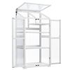 62 inch Height Wood Large Greenhouse Balcony Portable Cold Frame with Wheels and Adjustable Shelves for Outdoor Indoor Use