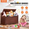 VEVOR Wooden Toy Chest for Kids, Toddler Toy Storage Box with Flip-Top Lid and Safety Hinge