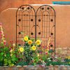 2 Pack Metal Garden Trellis 71" x 19.7" Rustproof Trellis for Climbing Plants Outdoor Flower Support Black