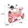 12V Two-seater Kids Ride On Electric Motorcycle,Three Wheels Kids toy with Slow Start,Multi-function player,USB,Bluetooth, light