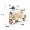 12V Two-seater Kids Ride On Electric Motorcycle,Three Wheels Kids toy with Slow Start,Multi-function player,USB,Bluetooth, light