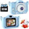 Kids Selfie Camera;  Kids Camera Toys For 3-12 Year Old Boys/Girls; Kids Digital Camera With Video; Christmas Birthday Festival Gifts For Kids ; 32GB