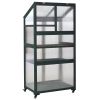 62 inch Height Wood Large Greenhouse Balcony Portable Cold Frame with Wheels and Adjustable Shelves for Outdoor Indoor Use