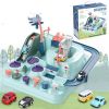 Kids Race Track Toys For Boy Car Adventure Toy For 3 4 5 6 7 Years Old Boys Girls; Puzzle Rail Car; City Rescue Playsets Magnet Toys W/ 4 Mini Cars; P