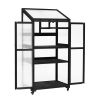 62 inch Height Wood Large Greenhouse Balcony Portable Cold Frame with Wheels and Adjustable Shelves for Outdoor Indoor Use