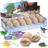 Dinosaur Eggs - Dino Egg Dig Kit Dinosaur Toys for Kids; Easter Eggs Excavation Discover 12 Surprise Dinosaurs; Archaeology Science Kit STEM Party Gif