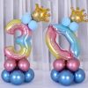 Color Change Foil Number Foil Balloons for Birthday Party Decorations Kids Toys Baby Shower Latex Globos