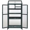 62 inch Height Wood Large Greenhouse Balcony Portable Cold Frame with Wheels and Adjustable Shelves for Outdoor Indoor Use