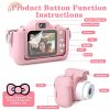 Kids Selfie Camera;  Kids Camera Toys For 3-12 Year Old Boys/Girls; Kids Digital Camera With Video; Christmas Birthday Festival Gifts For Kids ; 32GB