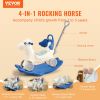 VEVOR 4 in 1 Rocking Horse for Toddlers 1-3 Years, Baby Rocking Horse with Detachable Balance Board, Push Handle and 4 Smooth Wheels
