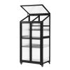 62 inch Height Wood Large Greenhouse Balcony Portable Cold Frame with Wheels and Adjustable Shelves for Outdoor Indoor Use