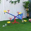 Outsunny Kids Seesaw Swivel Teeter Totter with 360° Spinning, 4 Seater Seesaw Outdoor Playground Equipment for Backyard