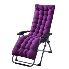 66.92x22.04in Thickened Chaise Lounger Cushion Recliner Rocking Chair Sofa Mat Deck Chair Cushion (option: Purple)